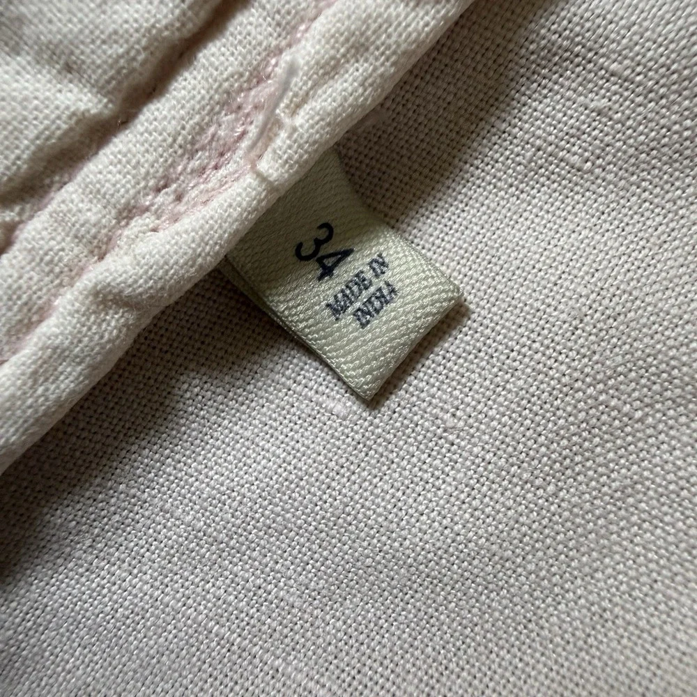 Faherty Men's Linen Cotton Blend Shorts 34 Light Pink 9